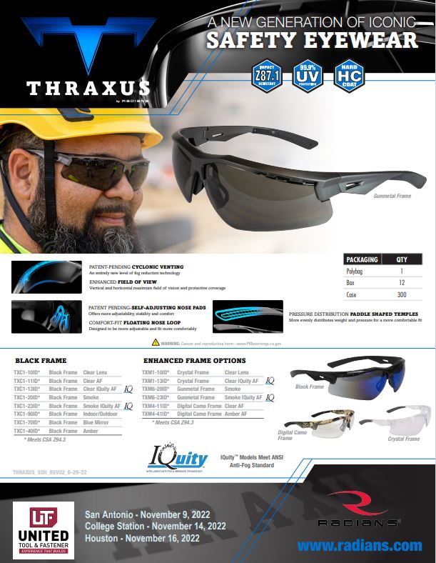Radians New Safety Eyewear: Thraxus